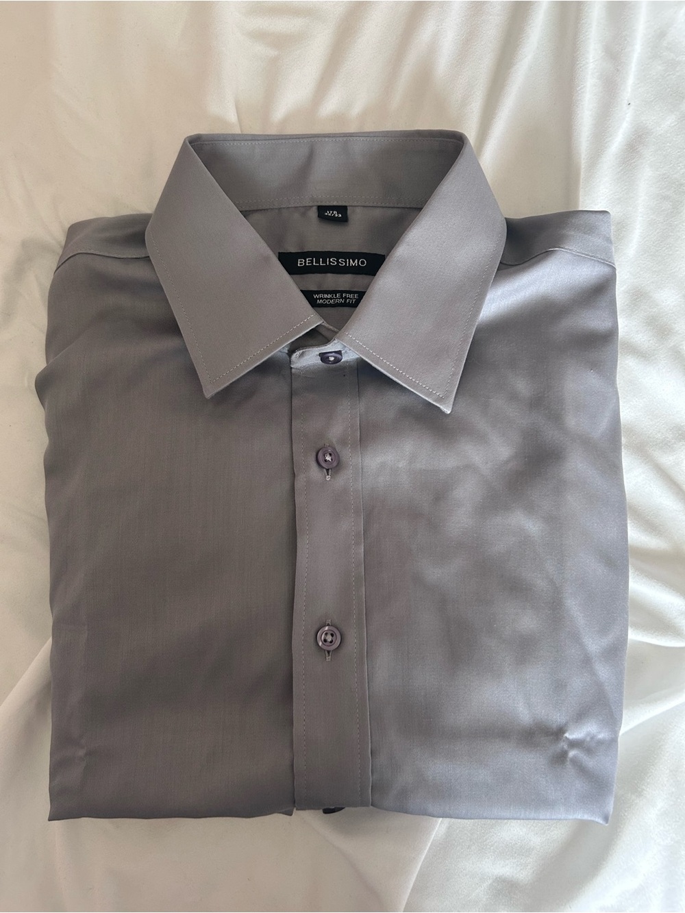 Bellissimo Tip Top Tailors Dress Shirt in Grey - Modern Fit Wrinkle Free